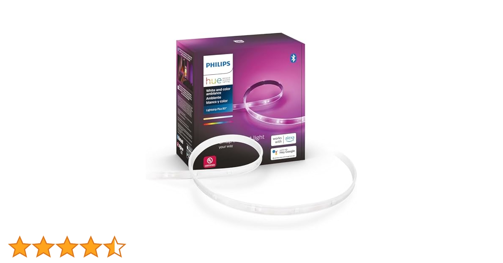 Philips Hue Bluetooth Lightstrip Plus with Smart Bridge Control